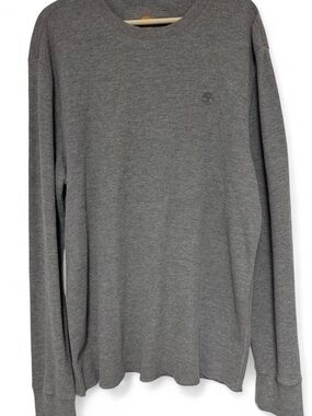 Timberland Gray Long-Sleeve "waffle" Crew Knit Pullover Shirt